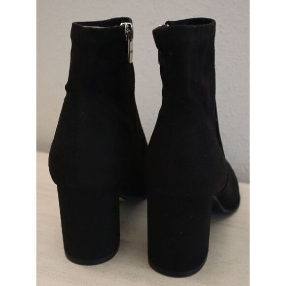 Marc Fisher Women Sz 6.5M Black Faux Suede Dyvine Pointy Toe Block Heel Booties - Picture 3 of 4